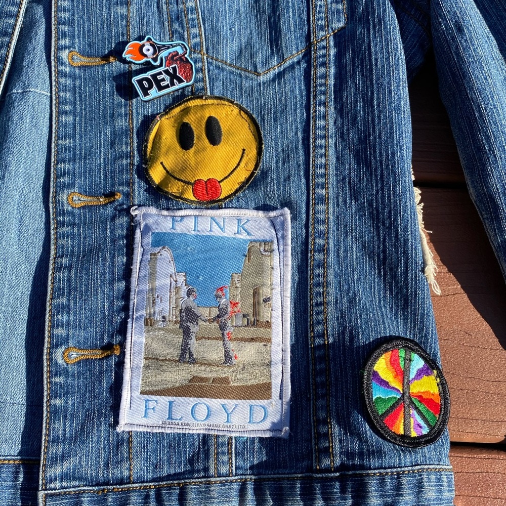 Handcrafted Patchwork Denim Jacket - image 7